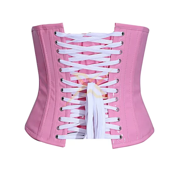 0009 Excel Leather Glossy PVC Heavy Duty Genuine Steel Boned Underbust Corset 2