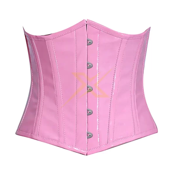 0010 Excel Leather Glossy PVC Heavy Duty Genuine Steel Boned Underbust Corset 1