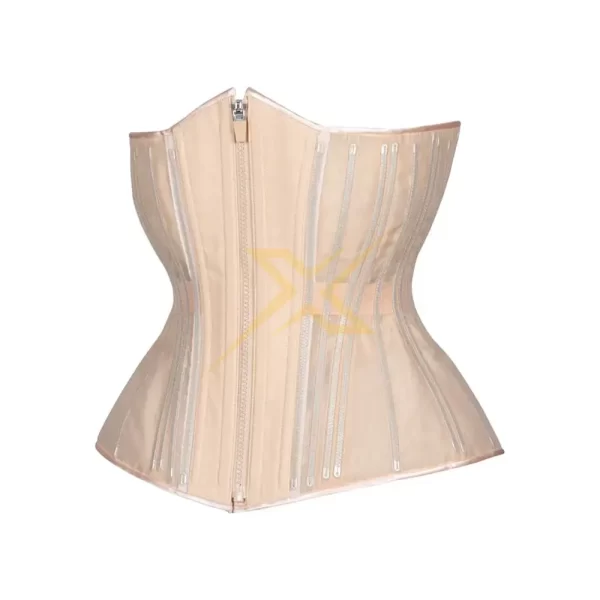 Best Top Sale 2024 Customized Corset Wholesale Best Design High Quality Corset Mesh Under and Over Bust Short Nude Mesh Corset 3