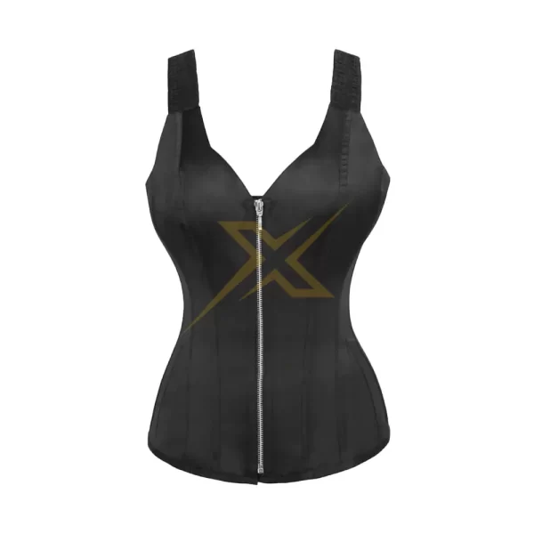 Good Body Shaper With Shoulder Straps and Front Zip Clouser Cotton Corset 3