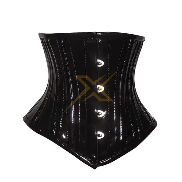 PVC Shiny Heavy duty 26 Steel Boned Waist Cincher Tight Lacing Victorian Underbust Corset 1