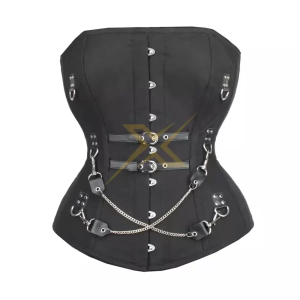 Womes Double Steel Boned Waist Training Cotton Corset 2