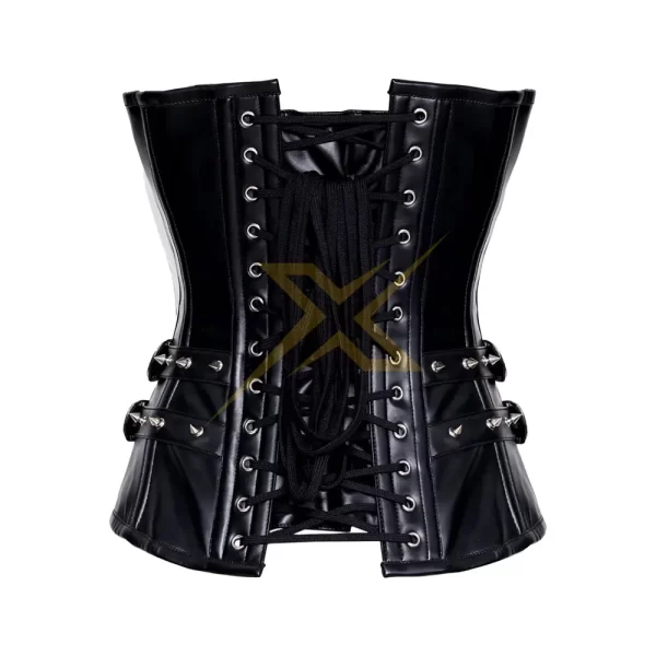 Genuine Corset Heavy Duty Steel Boned Studded and Bullts Sheep Nappa Leather Overbust Corset 1