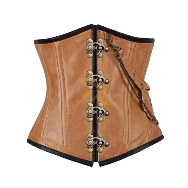 Genuine Real Crunch Steampunk Genuine Steel Boned YKK Zipper Clousre Corset 1