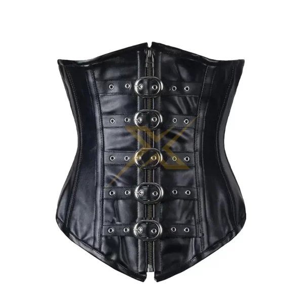 Genuine Real Leather Heavy Duty Steel boned Longline Underbust Corset 3