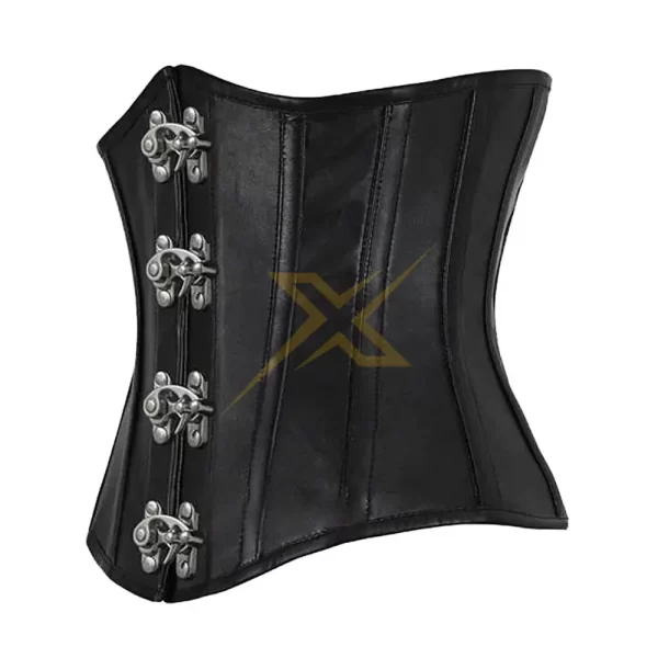 Genuine Sheep Nappa Leather Heavy Duty Steel Boned Underbust Waist training Corset 2