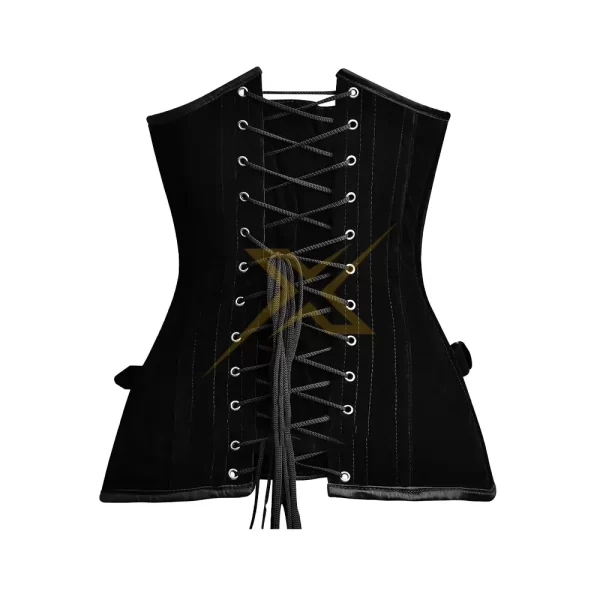 Genuine Velvet Corset Buckle Closure Over bust Black Velvet Genuine Steel Boned Customized High Quality 2024 Corset 2