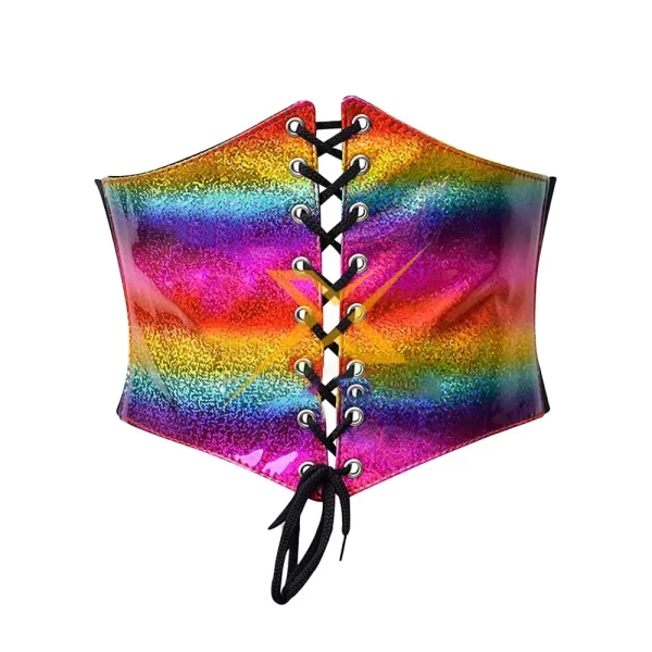 Rainbow Cincher Womens Waist Trainer Plus size Body Shapewear Underbust Waist Wide Instant Shape PVC Hollo Corset belt 1