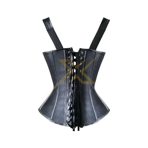 Womens steampunk gothic Genuine Steel Boned faux leather Overbust Underbust High Quality corset 1