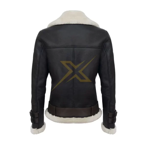 Mens Genuine Leather Winter Sheepskin Leather Biker Zipper Closure Jacket 1