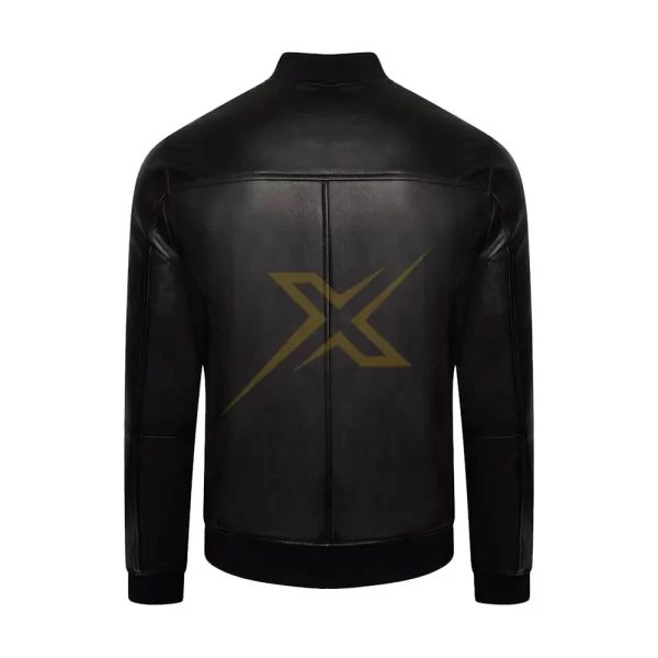Mens Genuine Real Leather Classic Bomber Jacket slim Fit 1