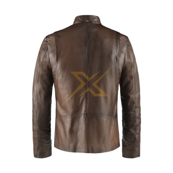 Mens Genuine Stark Iran Men Brown Leather Jacket 1