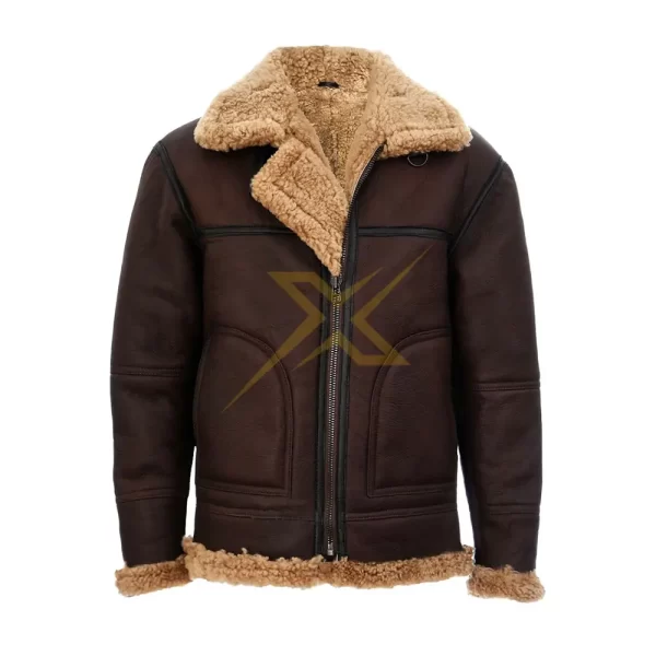 Mens Genuine Vintage B3 Flying Bomber Shearling Aviator pilot Jacket 1