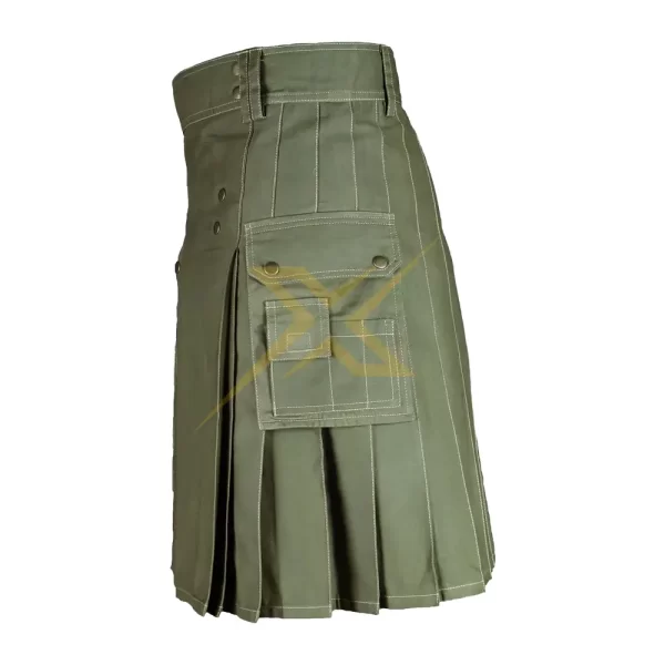 Mens Pure Heavy Cotton Utility kilt 2