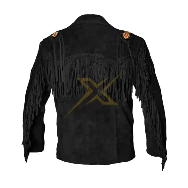 015 Mens Genuine Cowboy western Beaded Fringes Seeded leathers Jacket 1