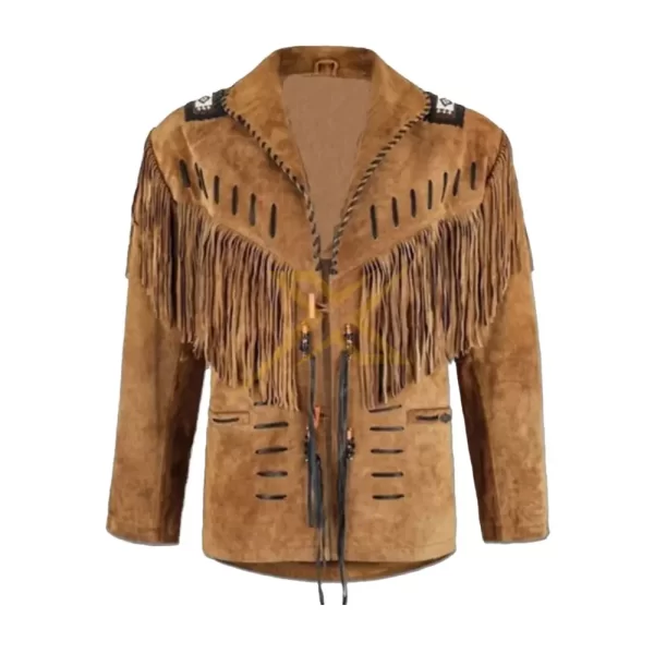 020 Mens Genuine Traditional Cowboy Western Fringes Jacket 2