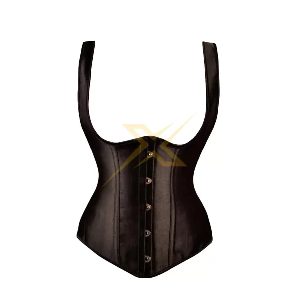 Genuine Satin with Straps Under Bust Corset 2