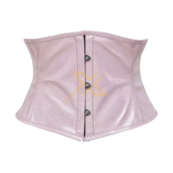 Heavy Duty Pink PVC Underbust corset 1