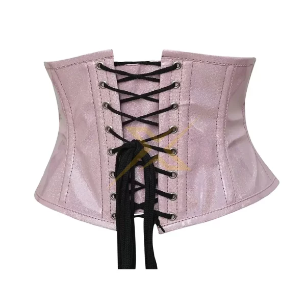 Heavy Duty Pink PVC Underbust corset 2