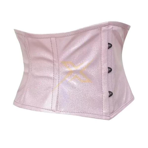 Heavy Duty Pink PVC Underbust corset 3