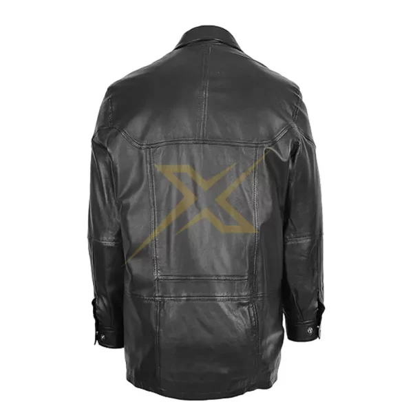 Mens Genuine Classic Leather M2 Black Coat 2