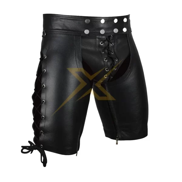 Mens Genuine Lambskin Leather Shorts 2
