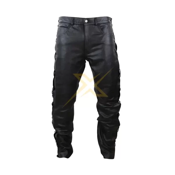 Mens Genuine Soft Brown Leather Pants 1