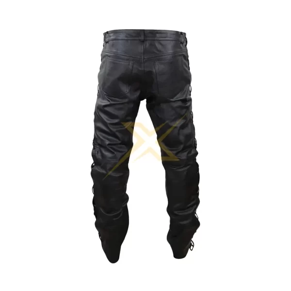 Mens Genuine Soft Brown Leather Pants 3