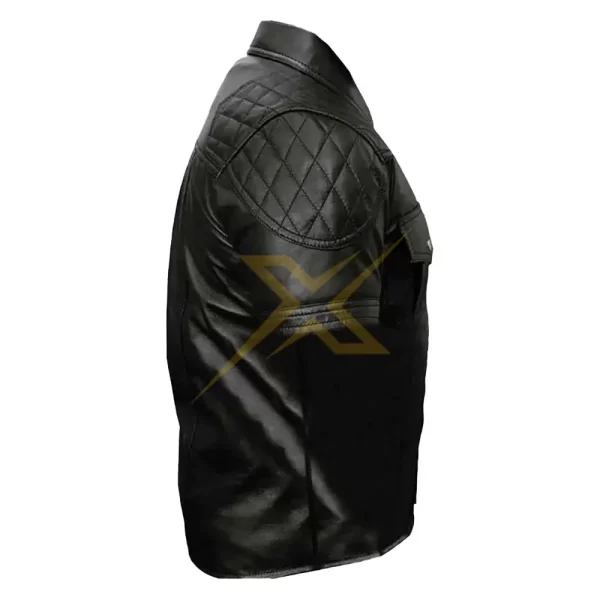 Mens Genuine Soft Leather Short Sleeves Shirt 2