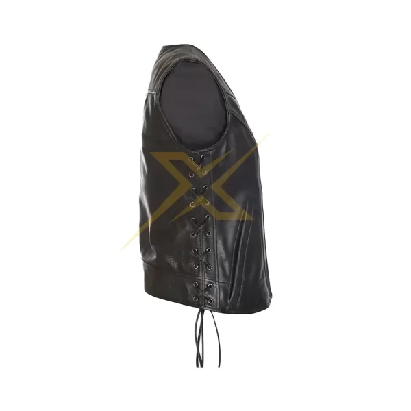 Womens Genuine Leather Motorcycle Vest 1