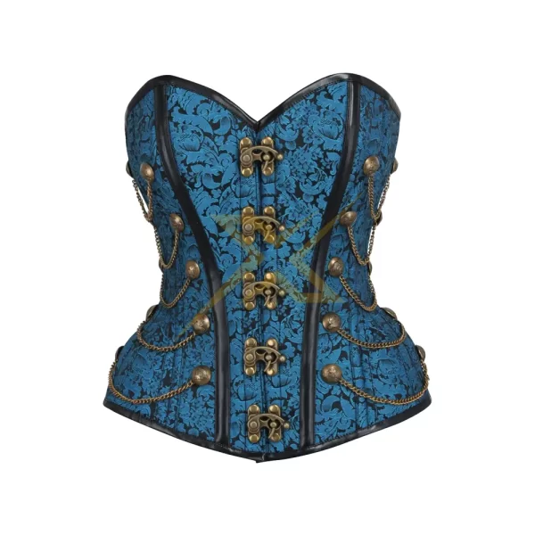 Double Steel Boned Under Bust Genuine Brocade Corset 1