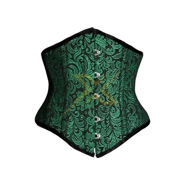 Womens Genuine Brocade Underbust Steel Bone Corset 3